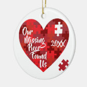 Unser vermisstes Stück fand uns - Puzzlespiel-Herz Keramikornament (Links)