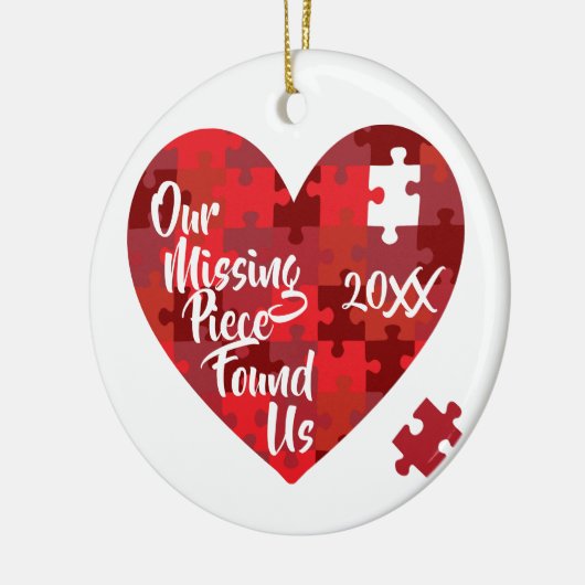 Unser vermisstes Stück fand uns - Puzzlespiel-Herz Keramikornament (Links)
