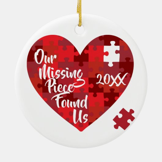 Unser vermisstes Stück fand uns - Puzzlespiel-Herz Keramikornament (Hinten)