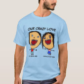 Unser verrückter Liebe-Cartoon T-Shirt (Vorderseite)
