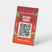 Unser Video QR Code | TikTok Folgen | Café Sockelschild (Vorderseite)