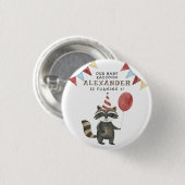 Unser Waschbär 1. Geburtstag Button (Vorne & Hinten)