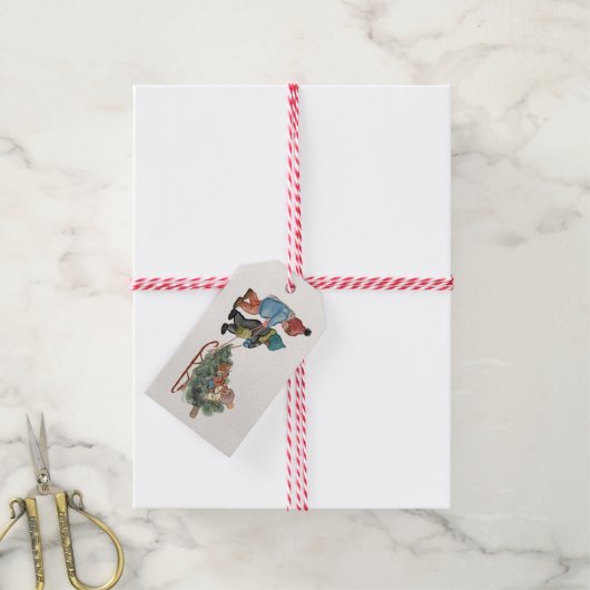 Unser Weihnachtsbaum Geschenkanhänger (Mit Garn)