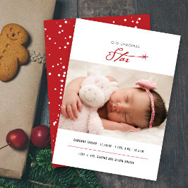 Unser Weihnachtsstern Stilvolles Baby Foto Moderne Feiertagskarte