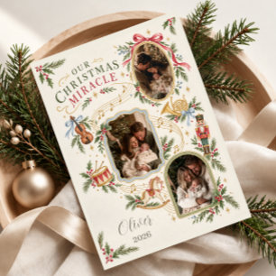 Unser Weihnachtswunder 3 Foto Feiertagskarte