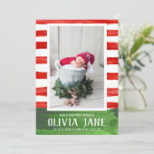 Unser Weihnachtswunder Neugeborenes Foto Roter Str Ankündigung (Stehend Vorderseite)