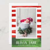 Unser Weihnachtswunder Neugeborenes Foto Roter Str Ankündigung (Vorne/Hinten)