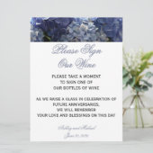 Unser Wein Hydrangea Schild unterschreiben Einladung (Stehend Vorderseite)