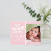 Unser Wertvolles Lil Pearl Baby Girl Ankündigung (Stehend Vorderseite)