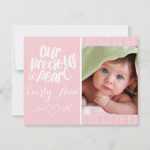 Unser Wertvolles Lil Pearl Baby Girl Ankündigung