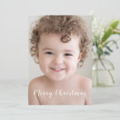 Unser wunderschönes Foto frohe Weihnachten Party Einladung (Stehend Vorderseite)