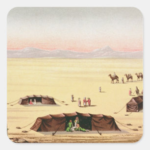 Unser Wüsten-Lager Quadratischer Aufkleber