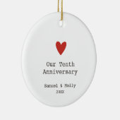 Unser zehnjähriges Personalisiertes Minimalistisch Keramik Ornament (Rechts)