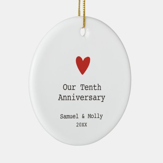 Unser zehnjähriges Personalisiertes Minimalistisch Keramik Ornament (Rechts)