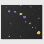 Unser Zuhause - Solarsystem Geschenkpapier (Flach)