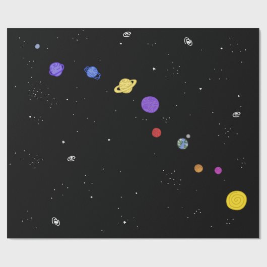 Unser Zuhause - Solarsystem Geschenkpapier (Flach)