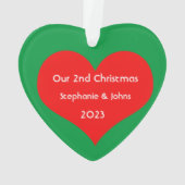 Unser zweites Weihnachten zusammen 2023 Niedliches Ornament (Rückseite)