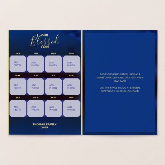 Unsere 12-Foto-Urlaubskarte Folienkarte (Innenseite)