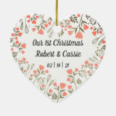 Unsere 1. Personalisierte Weihnachtsfeier Keramik Ornament (Hinten)