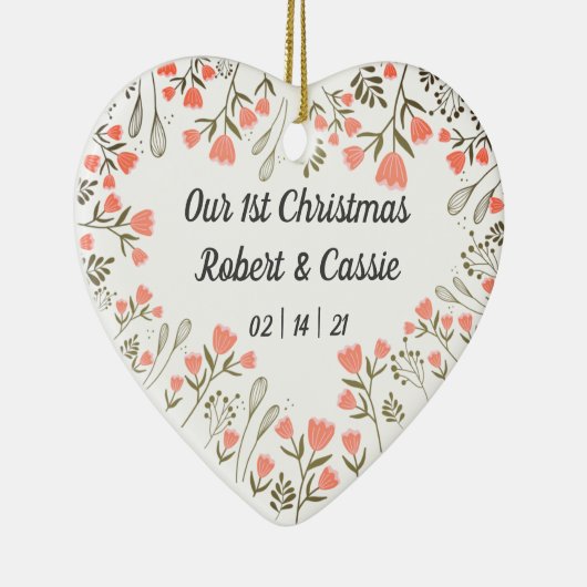 Unsere 1. Personalisierte Weihnachtsfeier Keramik Ornament (Rechts)