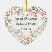 Unsere 1. Personalisierte Weihnachtsfeier Keramik Ornament (Vorne)