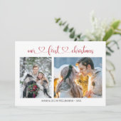 Unsere 1. Weihnachts-Coupé-Foto-Flachkarte (Stehend Vorderseite)