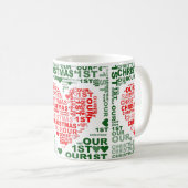 Unsere 1. Weihnachts Red Heart Coffee Tea Tasse. Kaffeetasse (VorderseiteRechts)