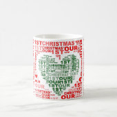 Unsere 1. Weihnachts-Rot-Grün-Herz-Kaffee-Tasse Kaffeetasse (Mittel)