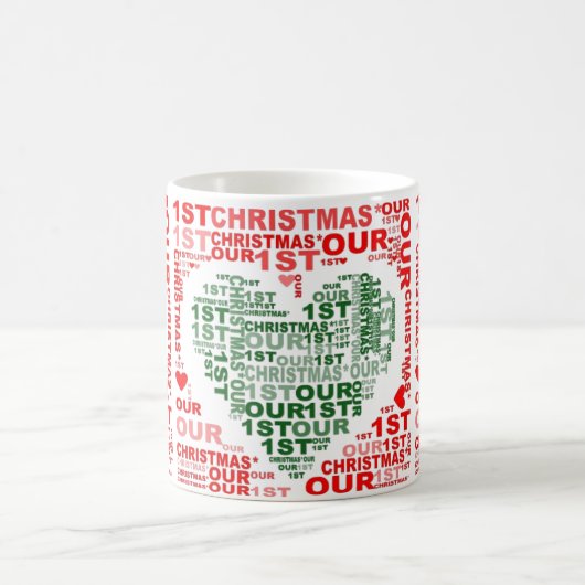 Unsere 1. Weihnachts-Rot-Grün-Herz-Kaffee-Tasse Kaffeetasse (Mittel)