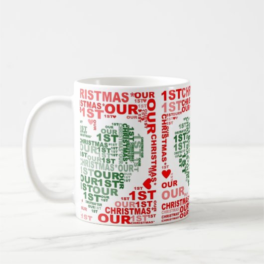 Unsere 1. Weihnachts-Rot-Grün-Herz-Kaffee-Tasse Kaffeetasse (Links)