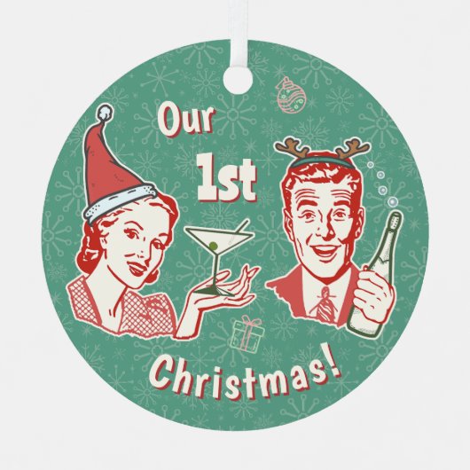 Unsere 1. Weihnachtsbummler-Ehefrau des Mitteljahr Ornament Aus Metall (Vorderseite)