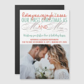 Unsere 1. Weihnachtsfeier als Mr. & Mrs. Foto Magn Magnetkarte (Vorne/Hinten)
