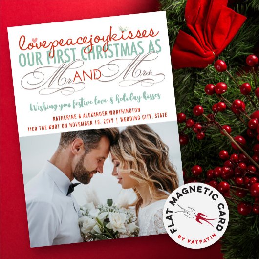 Unsere 1. Weihnachtsfeier als Mr. & Mrs. Foto Magn Magnetkarte
