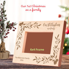 Unsere 1. Weihnachtszeit als Personalisierte Famil Geätzte Rahmen