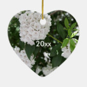 Unsere 1. weiße Weihnachtslaurel-Blume Keramikornament (Hinten)