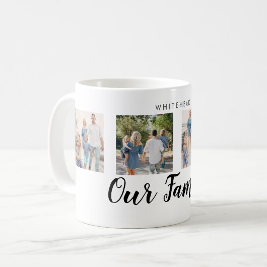 Unsere 4-Foto-Kundennachricht Kaffeetasse (Vorderseite Links)