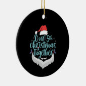 Unsere 5. Weihnachtsfamilie passt zusammen Keramik Ornament (Rechts)