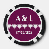 Unsere 8-Bit-Herzen im Wein Pokerchips (Rückseite)