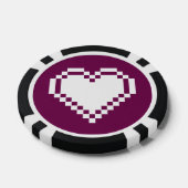 Unsere 8-Bit-Herzen im Wein Pokerchips (Einzeln)