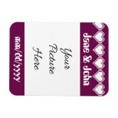 Unsere 8-Bit-Herzen im Wein Rett-the-Date-Magnet Magnet (Horizontal)