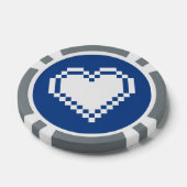 Unsere 8-Bit-Herzen in blau Pokerchips (Einzeln)