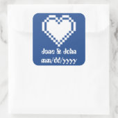 Unsere 8-Bit-Herzen in blauem Aufkleber (Tasche)