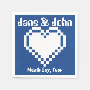 Unsere 8-Bit-Herzen in Blue Napkins Serviette