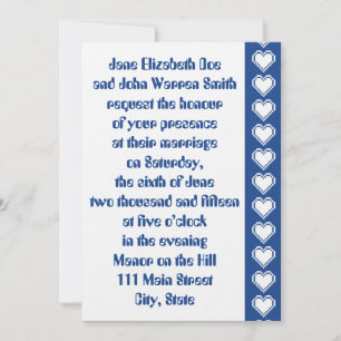 Unsere 8-Bit-Herzen in Blue Wedding-Einladung Einladung