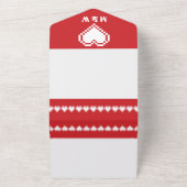 Unsere 8-Bit-Herzen in Cherry All In One Einladung (Außenbereich)