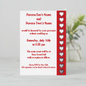 Unsere 8-Bit-Herzen in Cherry Foil Einladung (Stehend vorne)