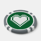 Unsere 8-Bit-Herzen in Grün Pokerchips (Einzeln)