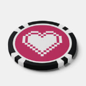 Unsere 8-Bit-Herzen in Himbeere Pokerchips (Einzeln)