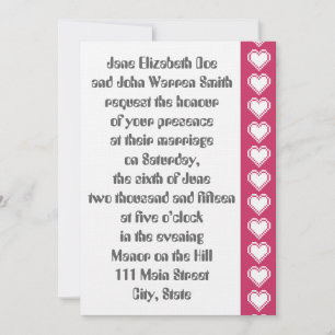 Unsere 8-Bit-Herzen in Himbeerhochzeit Einladung