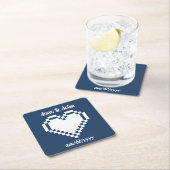 Unsere 8-Bit-Herzen in Navy Paper Untersetzer (Vor Ort)